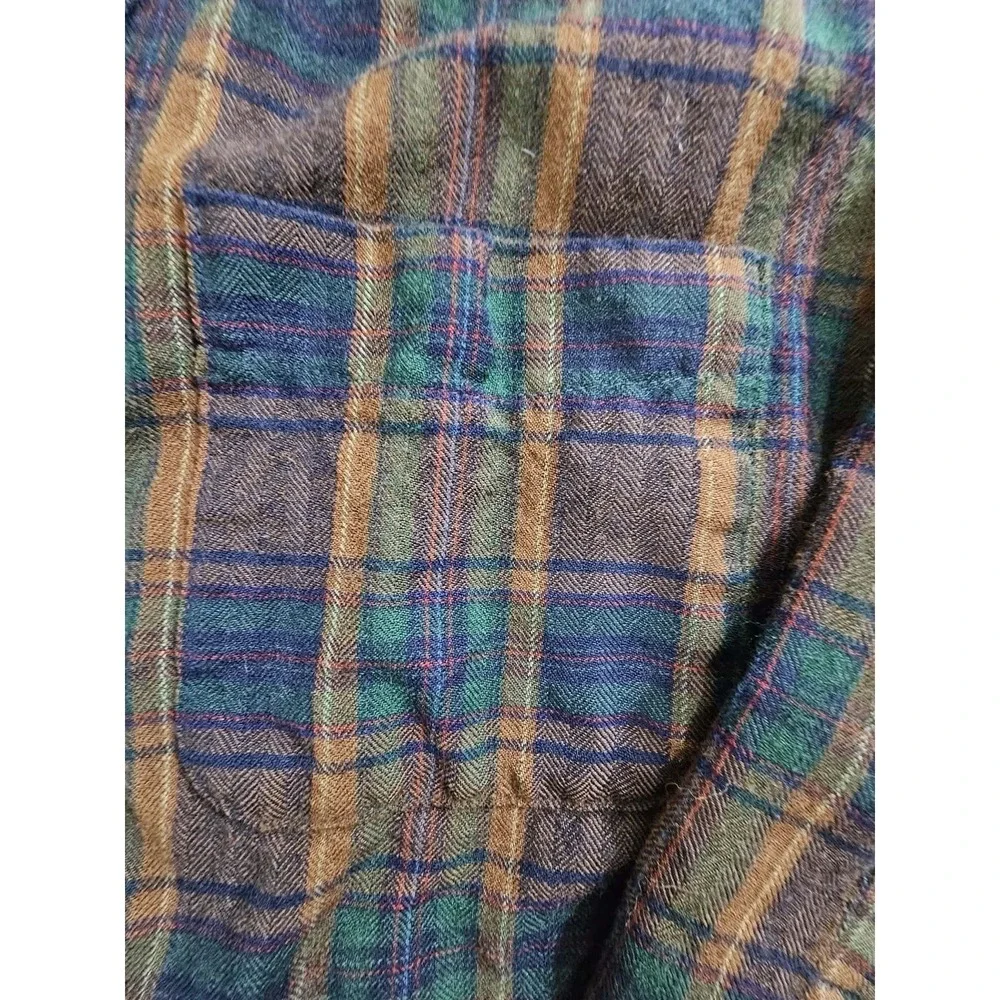 Vintage Pendleton Long Sleeve Flannel Shirt 100% Virgin Wool Size XL
